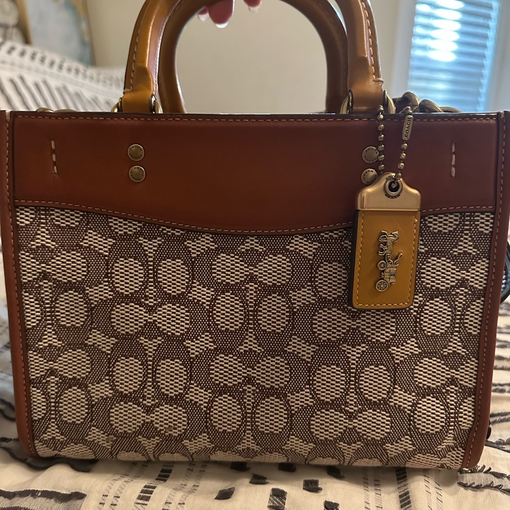 Coach Brown and Tan Signature Satchel